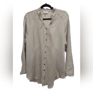 Urban Daizy 100% Cotton Frayed Hem Boho Tunic, Medium, Nwot